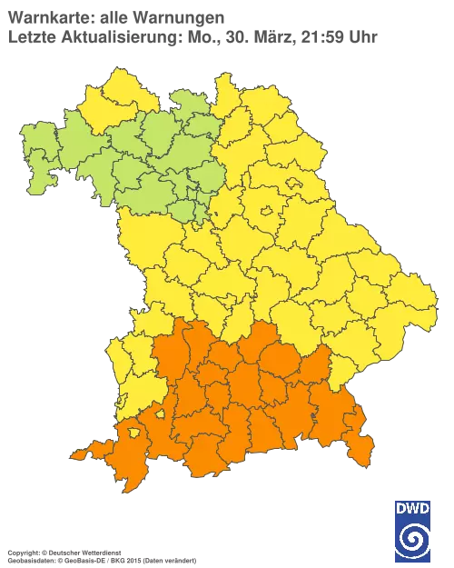 Aktuelle Wetterwarnungen für %region%